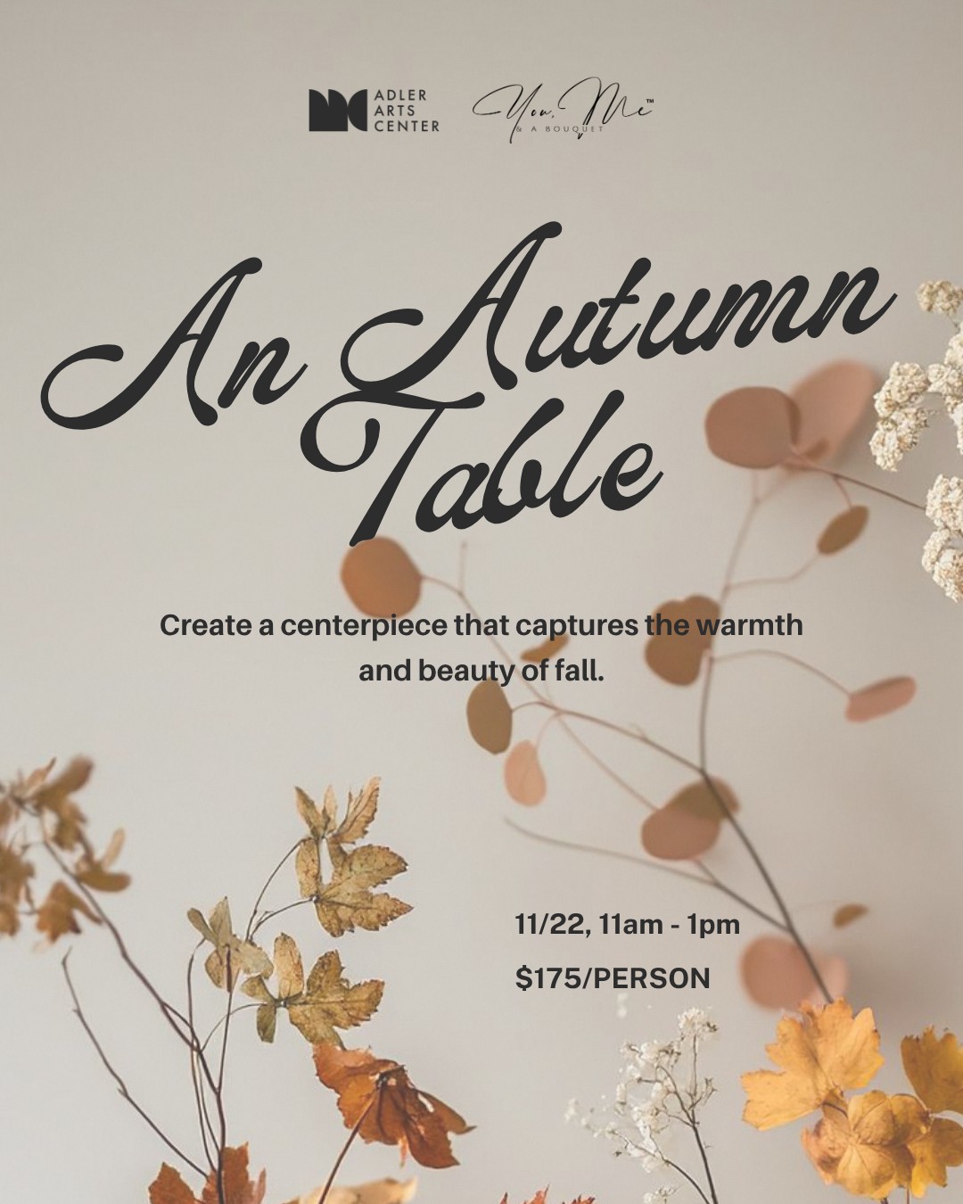 An Autumn Table Floral Workshop at Adler Arts Center